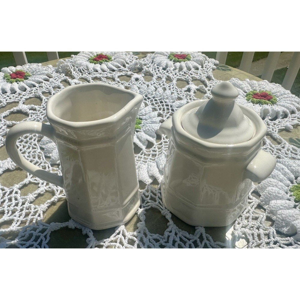PFALTZGRAFF HERITAGE WHITE CREAMER & SUGAR BOWL
